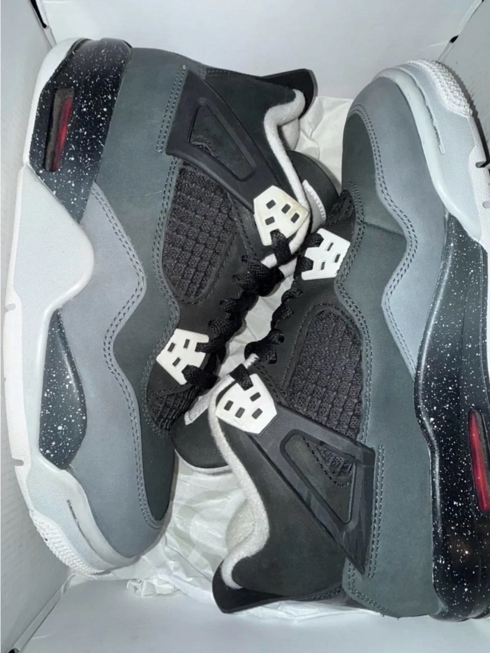 Jordan 4 fear size 6.5 authentic grey black white